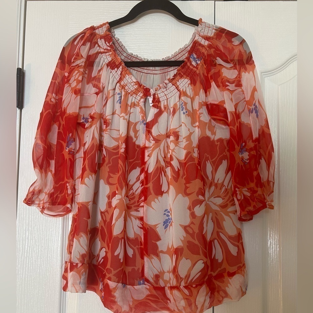 Diane von Furstenberg DVF Jeannette silk blouse Size S